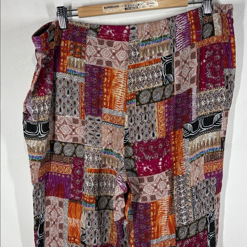 Islander Multicolor Patchwork Palazzo Pants Size … - image 7